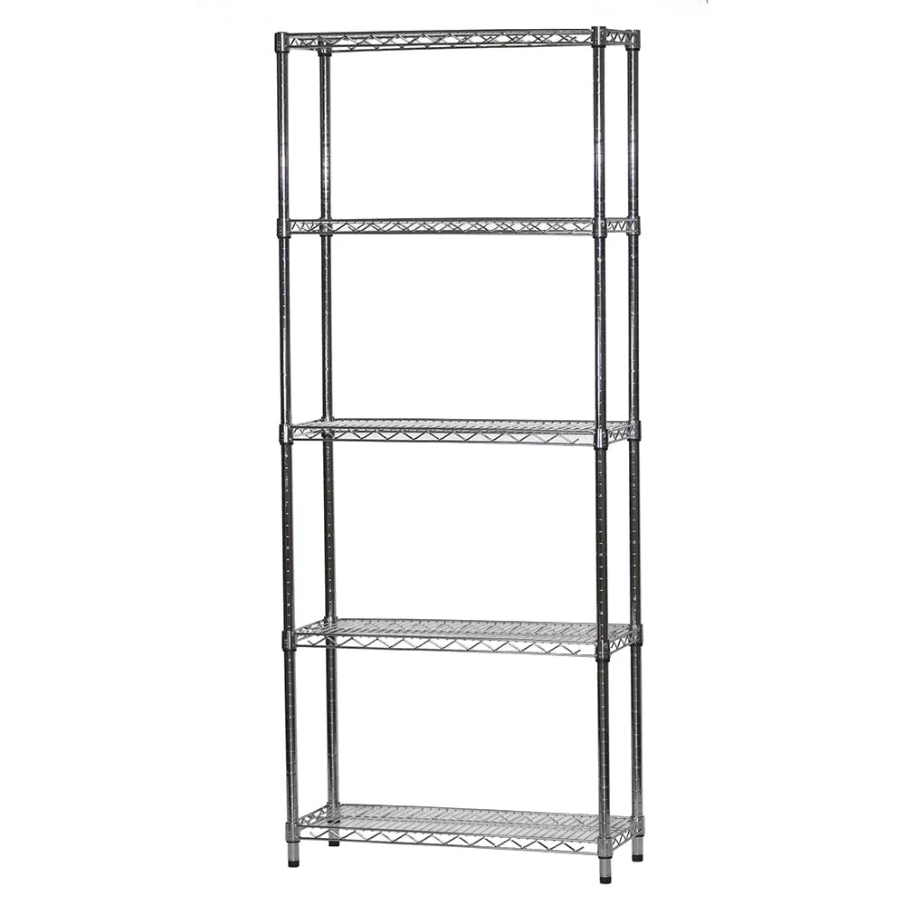 Responsible 12 quot d x 30 quot w Chrome Wire Shelving w 5 Shelves Clean