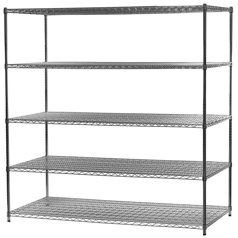Fashionable 36 quot d x 72 quot w Chrome Wire Shelving w 5 Shelves Soft