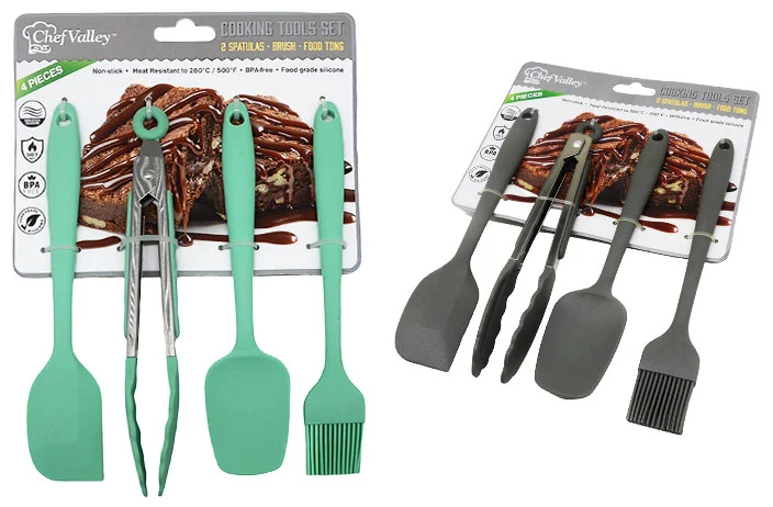 Powerful SILICONE MINI UTENSILS SET 4 Authentic
