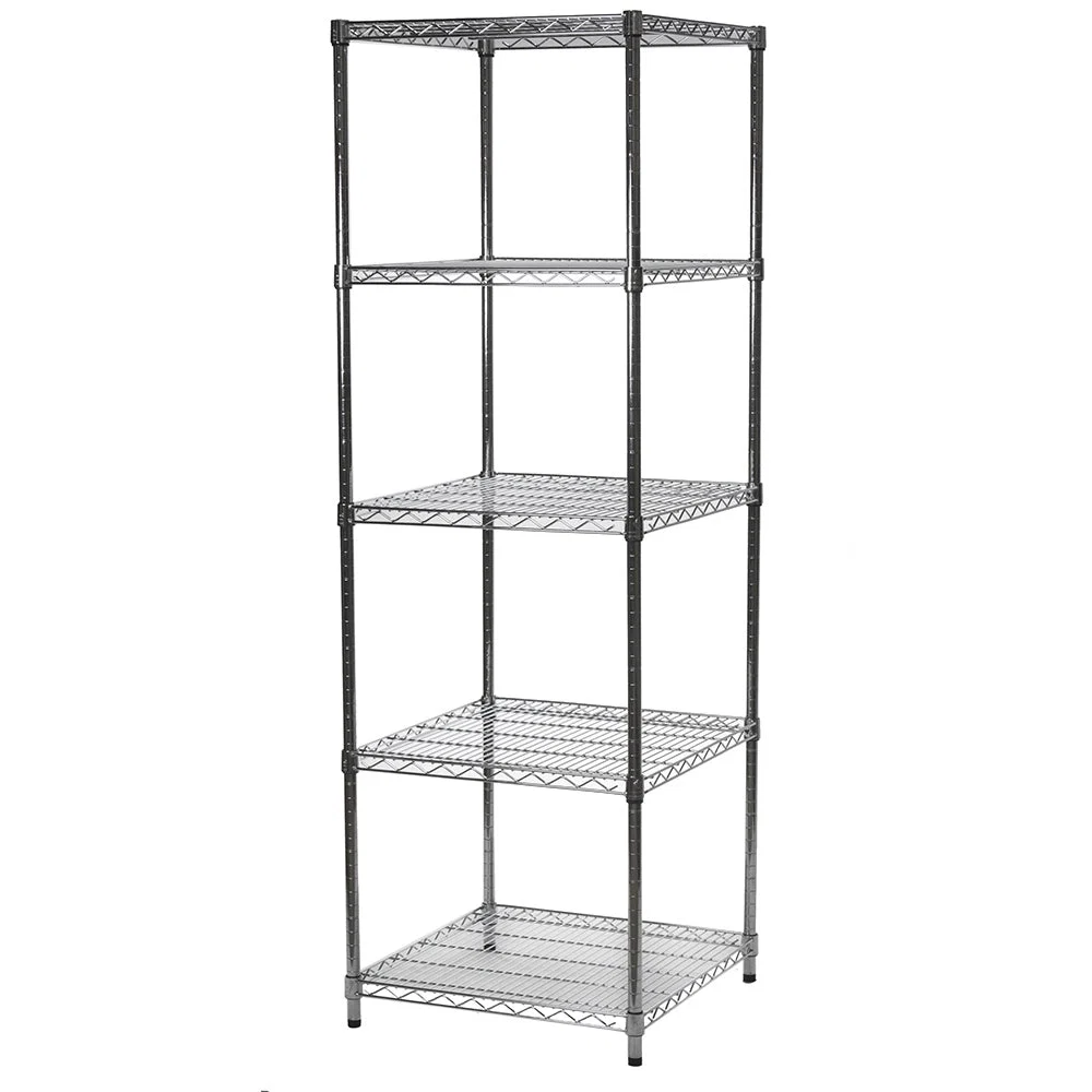Natural 24 quot d x 24 quot w Chrome Wire Shelving w 5 Shelves Expertly Made
