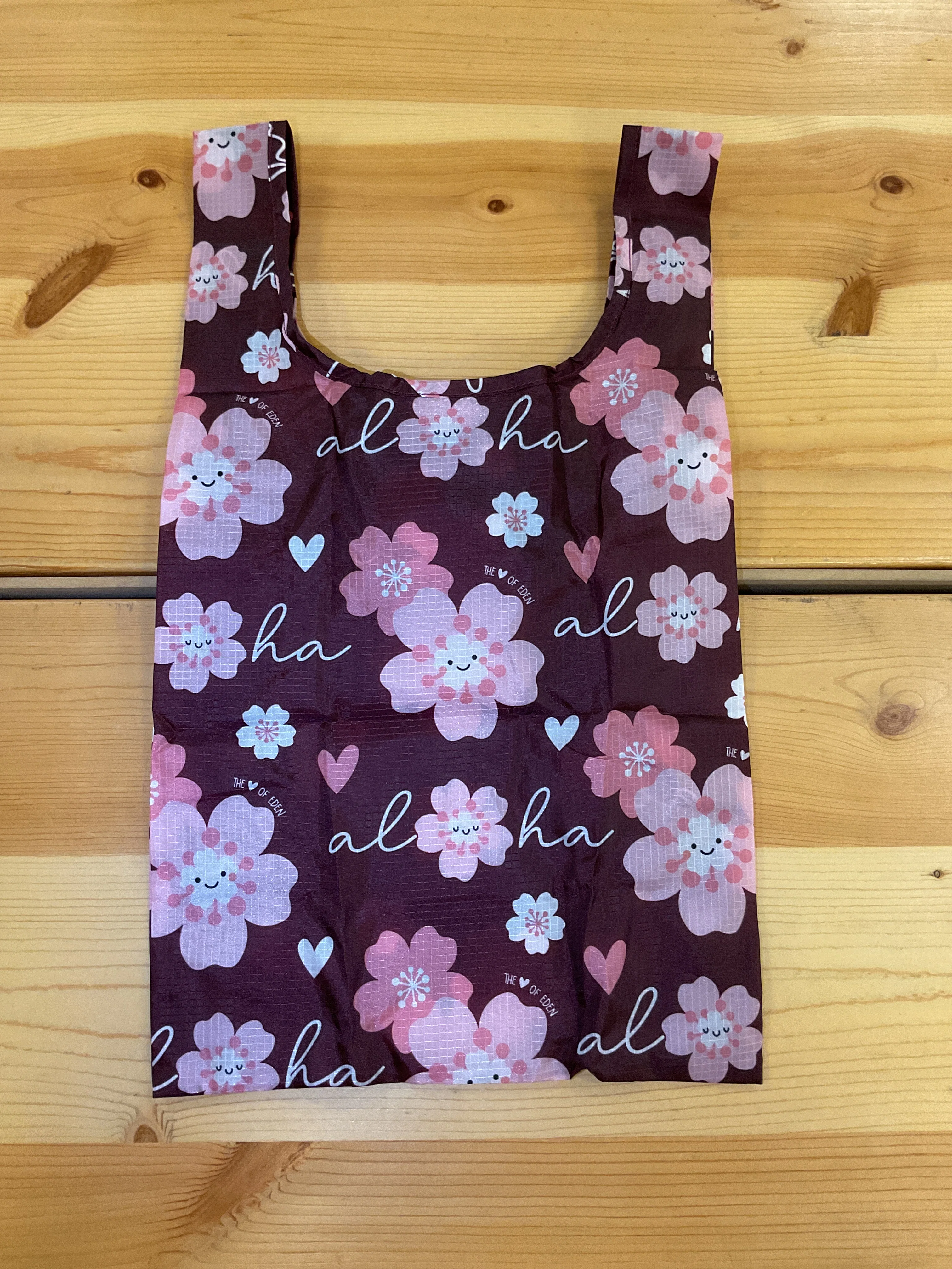 Official EDEN SMALL TOTE ALOHA SAKURA WINE Elegant