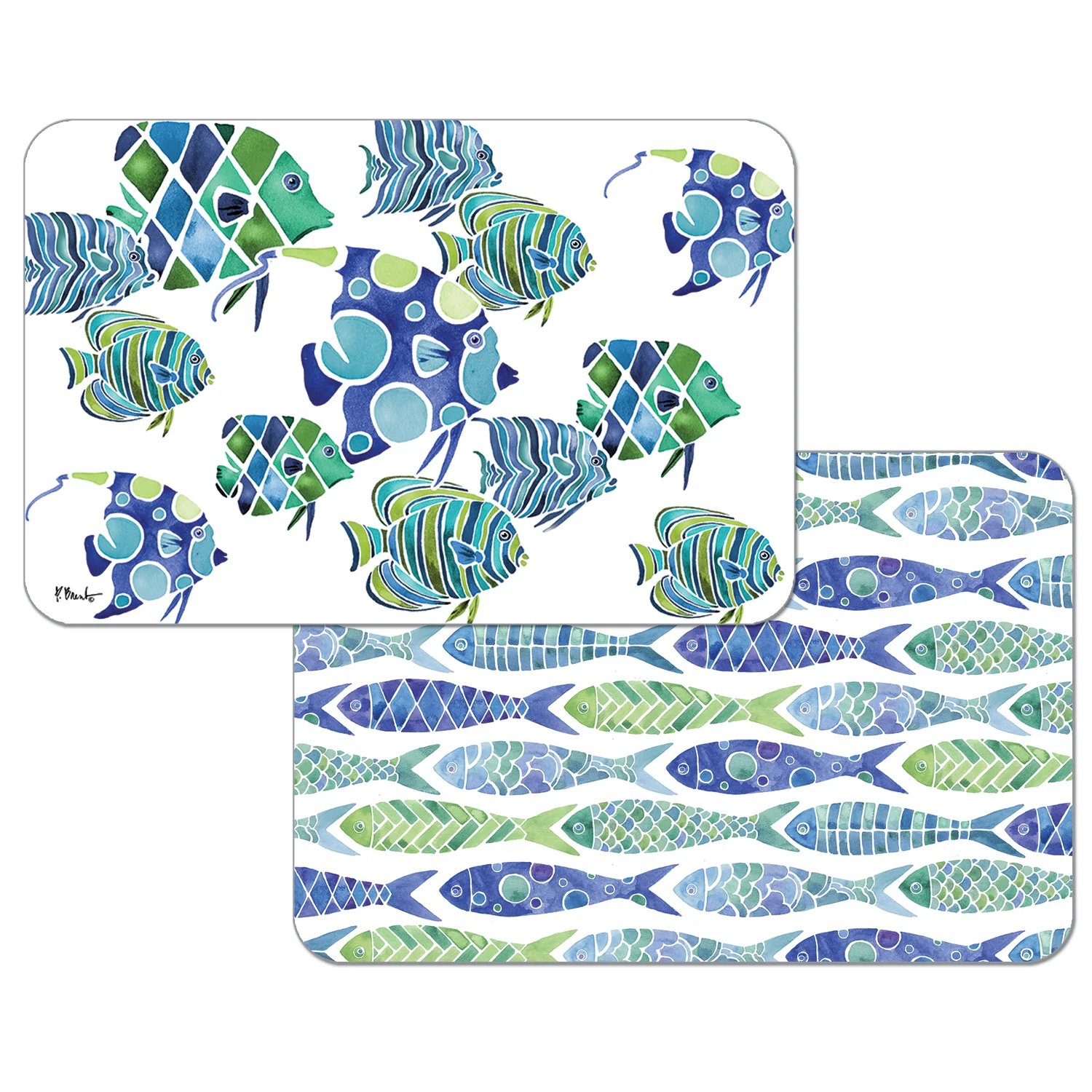 High-Grade REVERSIBLE PLACEMAT TAHITI FISH Carefully Designed