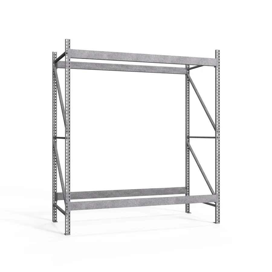 Original Design 2-Tier Galvanized Teardrop Pallet Rack Starter Units – 48 quot d x 120 quot h Next-Generation