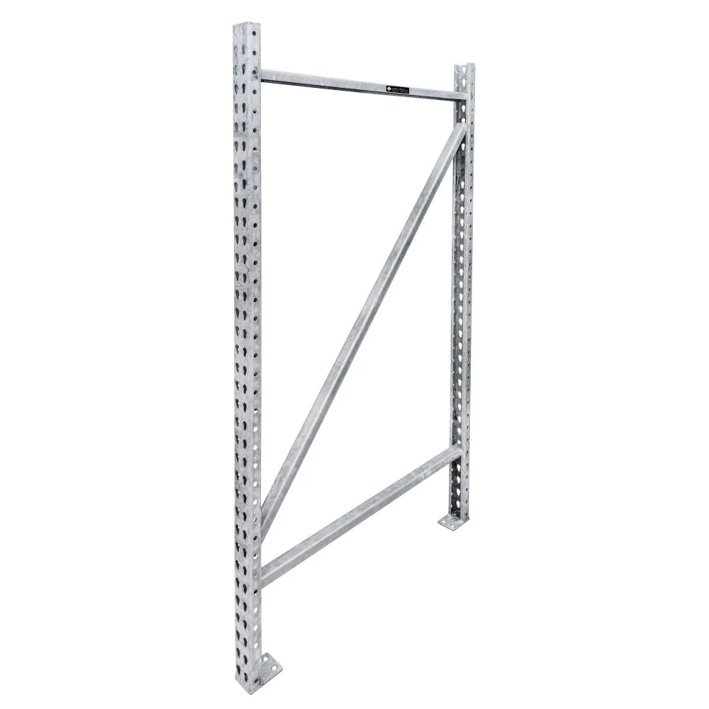Solid 48 quot d Galvanized Teardrop Pallet Rack Upright Frames – 29 000 lbs Cap. Genuine