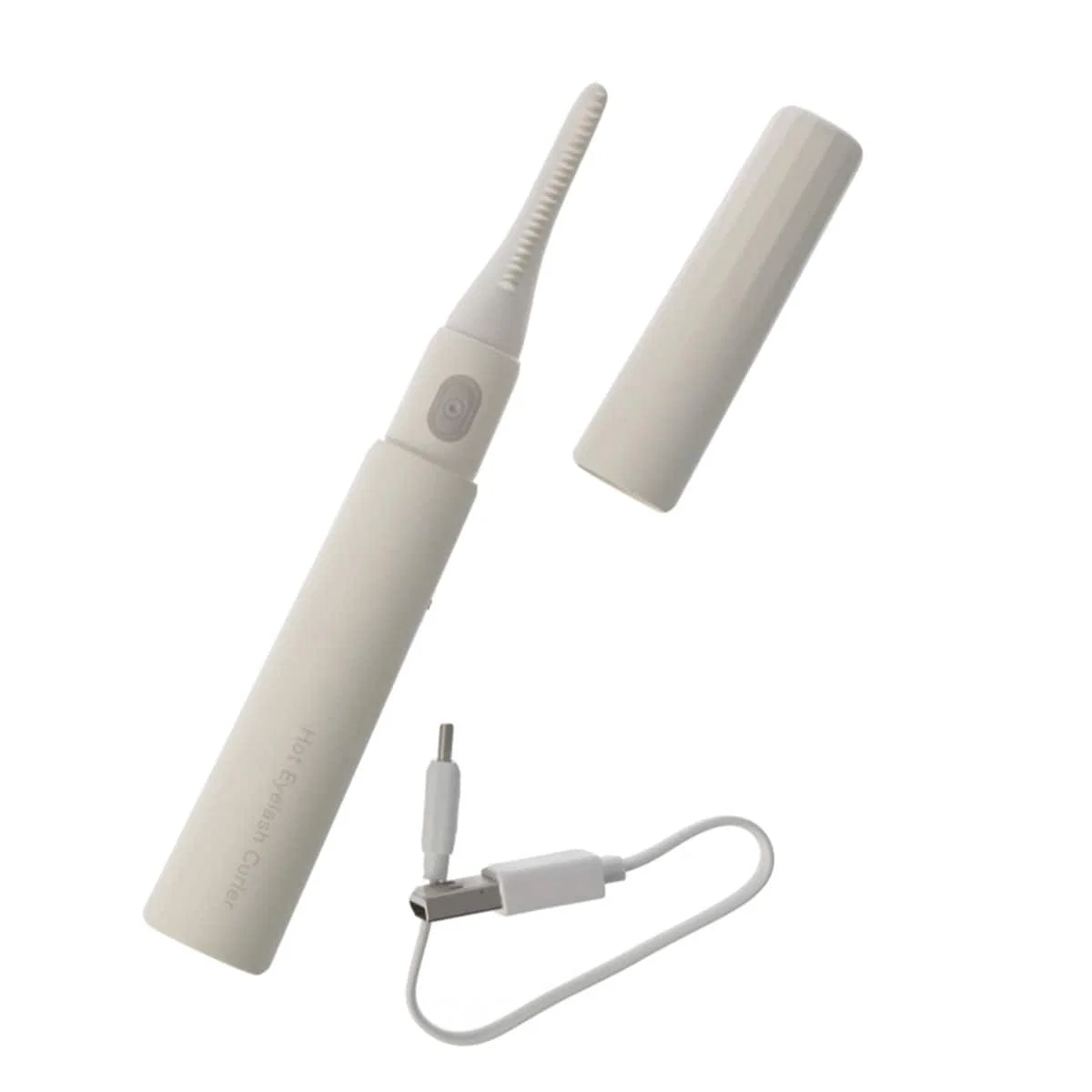 Selected USB Rechargeable Heated Eyelash Curler TB-2117A Off-White High-Quality
