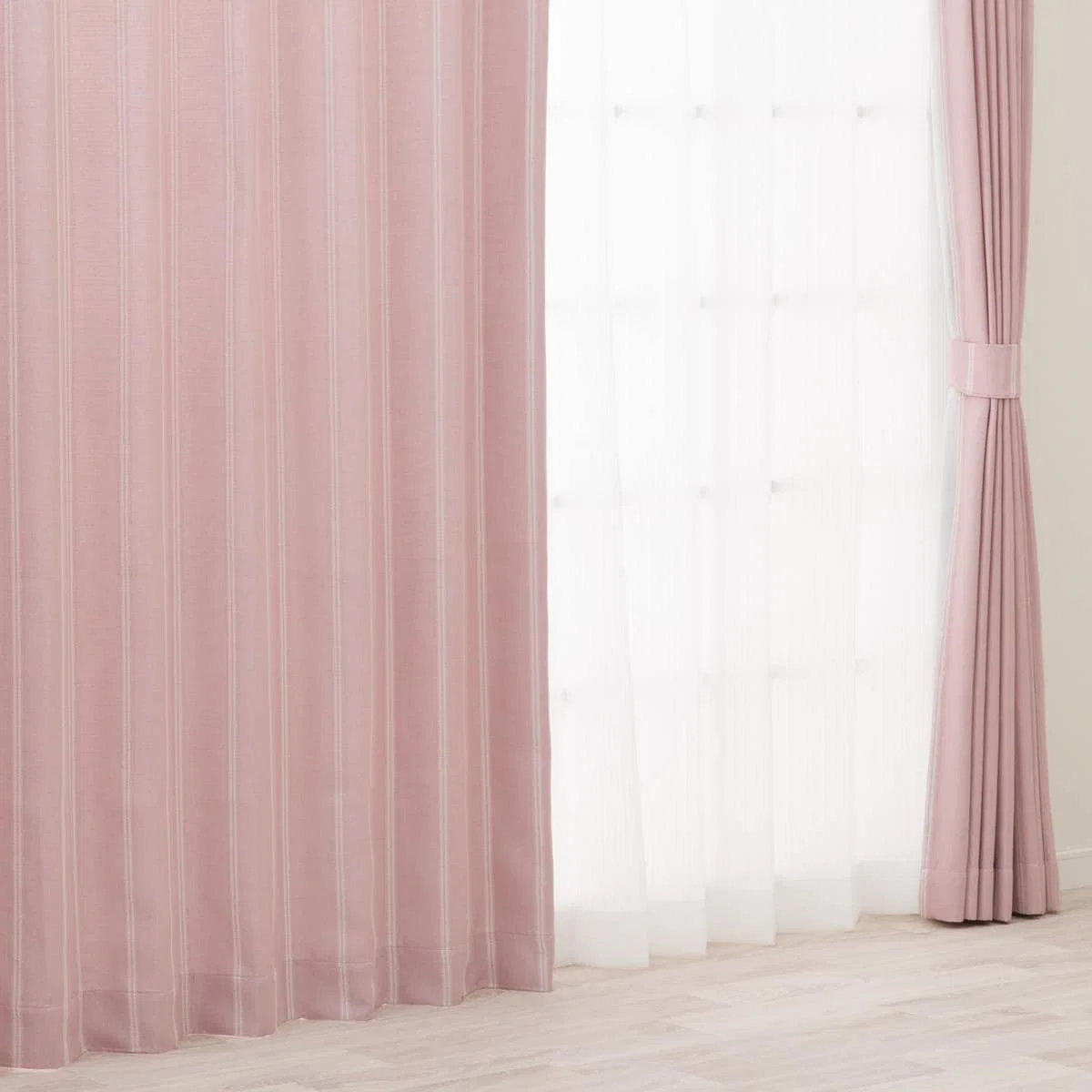 First-Class RD115 Curtains 100 x 135 cm Light Rose 2 Panels High-Grade