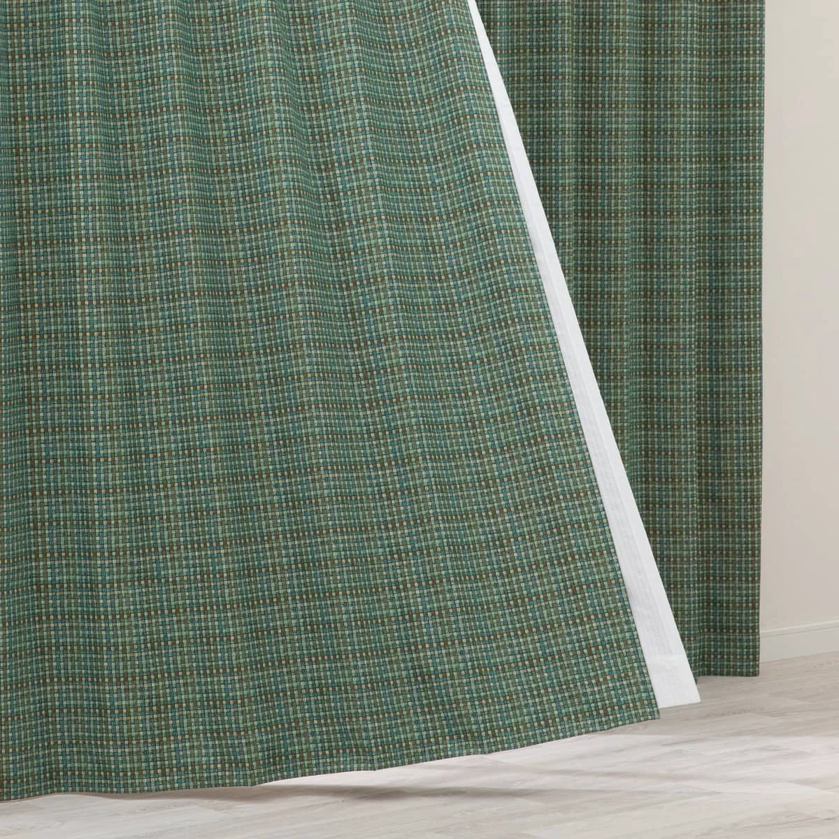Functional RD132 Blackout Curtain Green W100 x H135 cm 2 Panels Smooth