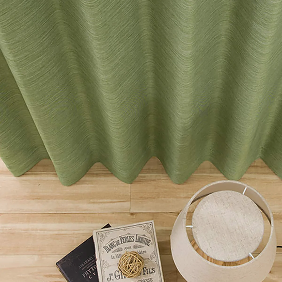 Artisan RD140 Thermal Blackout Curtain Middle Yellow Green W150 x H200 cm 2 Panels Safe