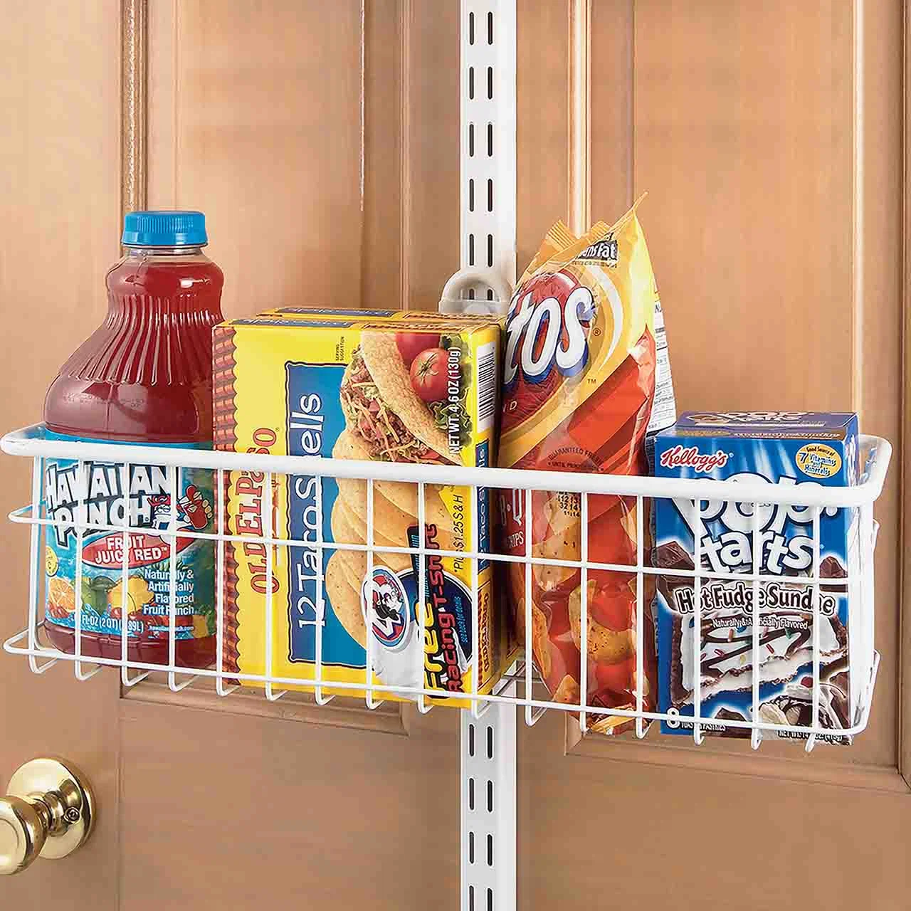 Trusted 18 quot x 6 quot Over-the-Door Basket – White Secure