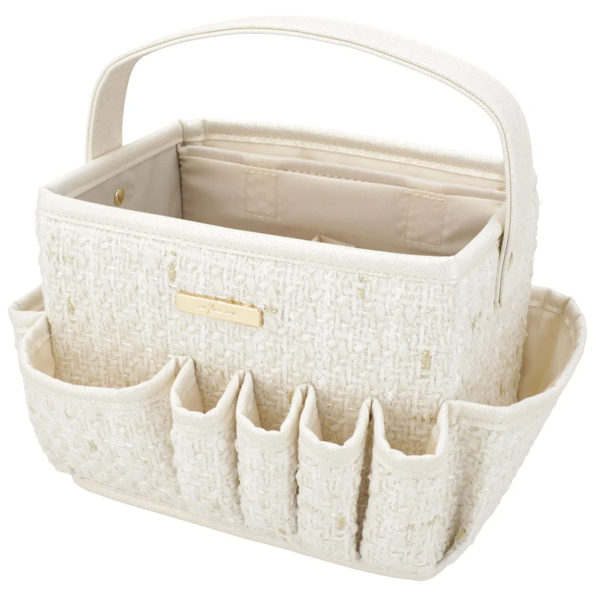 Pure Tweed Cosmetic Basket Small NT2501 White Contemporary