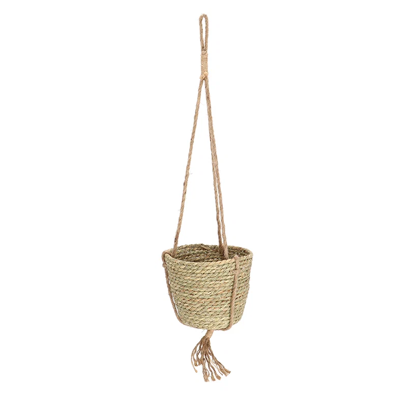 Trendy WOVEN GRASS HANGING PLANTER SMALL Luxury