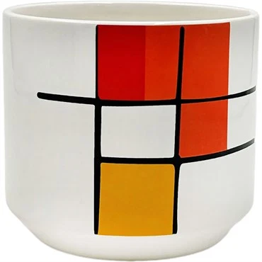 Casual GLOSSY WHITE RED amp YELLOW SQUARES POT Breathable
