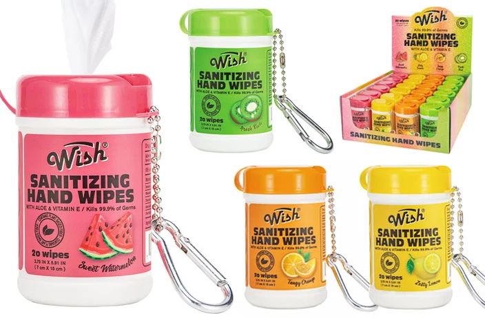 Luxury SANITIZING HAND WIPES KEY CHAIN Powerful