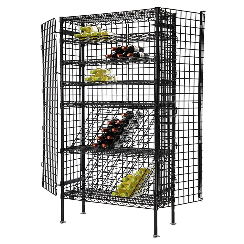 Contemporary 14 quot d Black Wine Security Wire Shelving Innovative