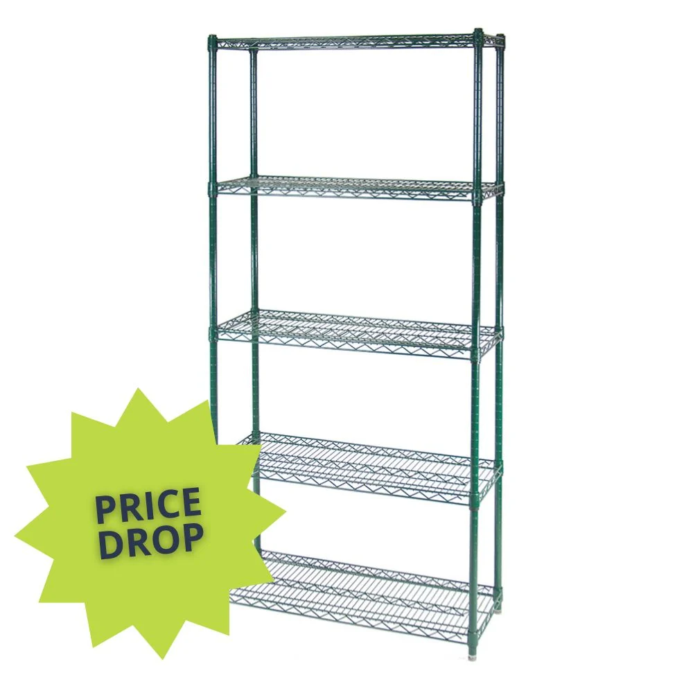 Optimized 12 quot d 5-Tier Green Wire Shelving Classic