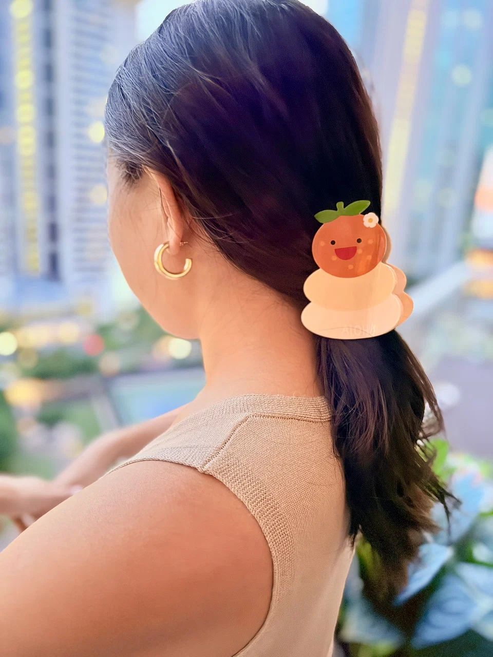 Secure EDEN HAIR CLIP TANGERINE amp MOCHI Pure