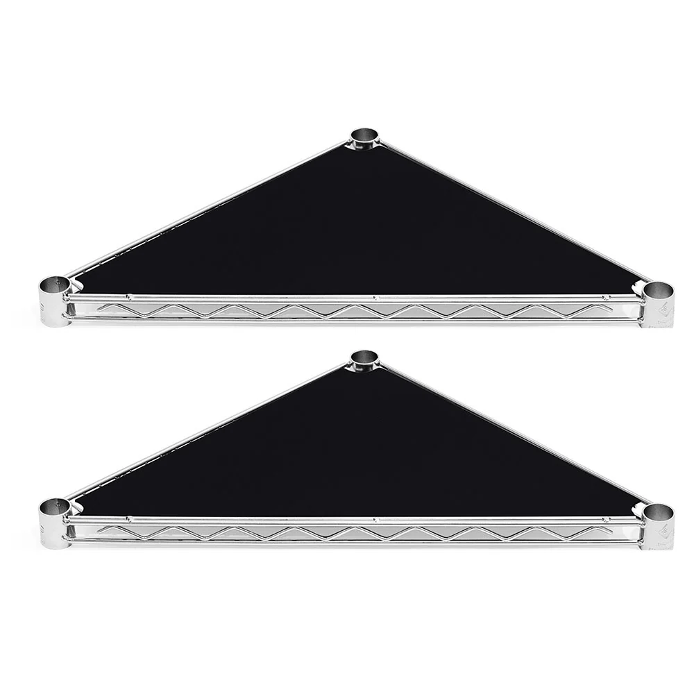 Fashionable Triangle Plastic Wire Shelf Liners 2-Pack – Black Dark Gray White Professional