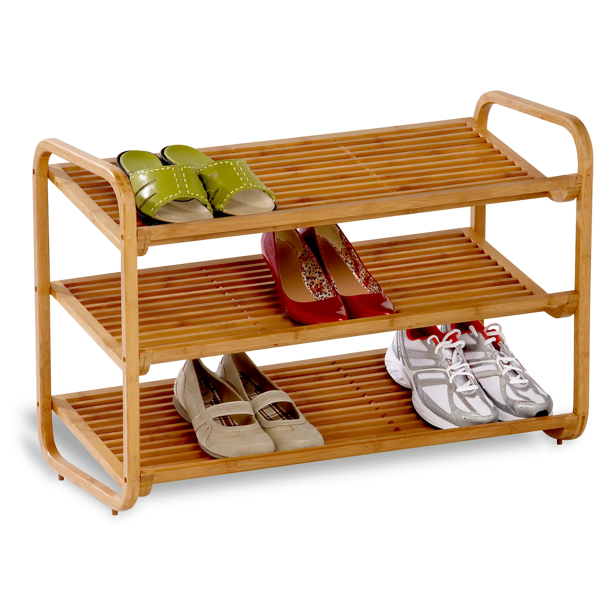 Soft 3 TIER BAMBOO SHOE SHELF High-Grade
