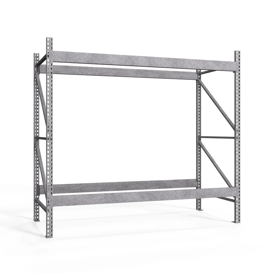 Stylish 2-Tier Galvanized Teardrop Pallet Rack Starter Units – 36 quot d x 120 quot h Premium