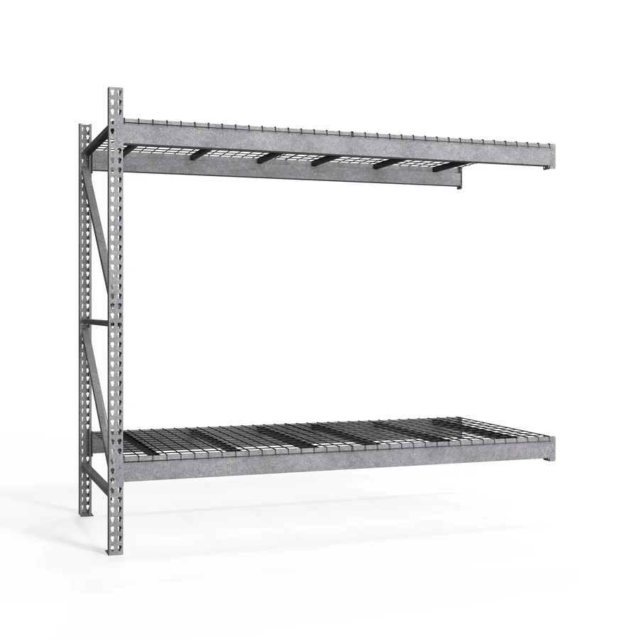 Breathable 2-Tier Galvanized Teardrop Pallet Rack Add-On Units w Wire Decking – 36 quot d x 120 39 h Fast