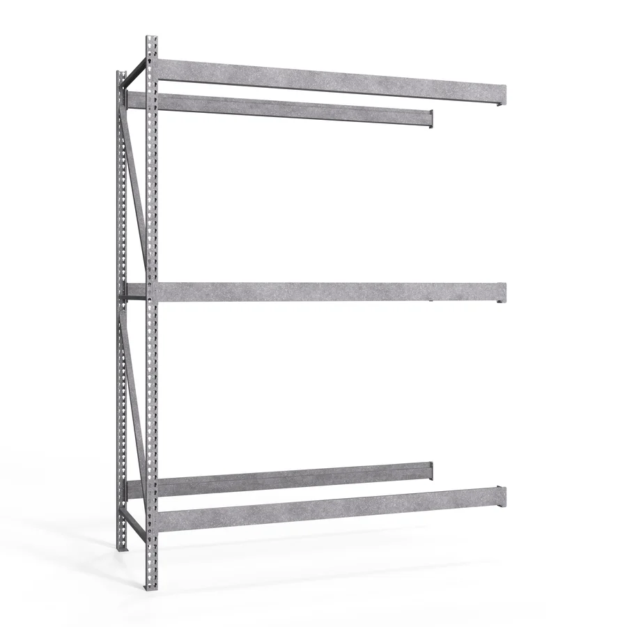 Clean 2-Tier Galvanized Teardrop Pallet Rack Add-On Units – 42 quot d x 144 quot h User-Friendly