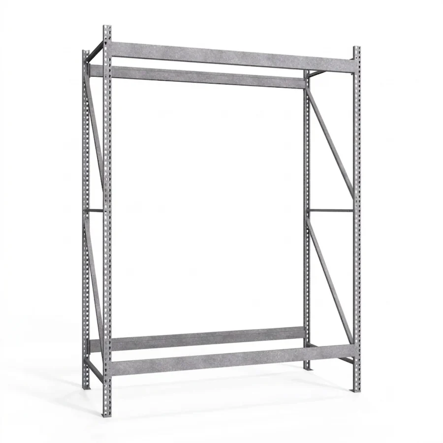 Authentic 2-Tier Galvanized Teardrop Pallet Rack Starter Units – 48 quot d x 144 quot h Next-Generation