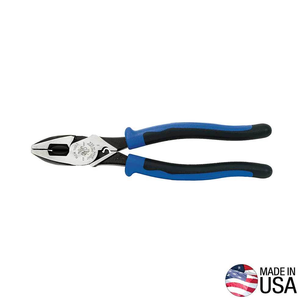 Convenient Klein Lineman 39 s Pliers Fish Tape Pull Crimping 9-Inch J2000-9NECRTP Green