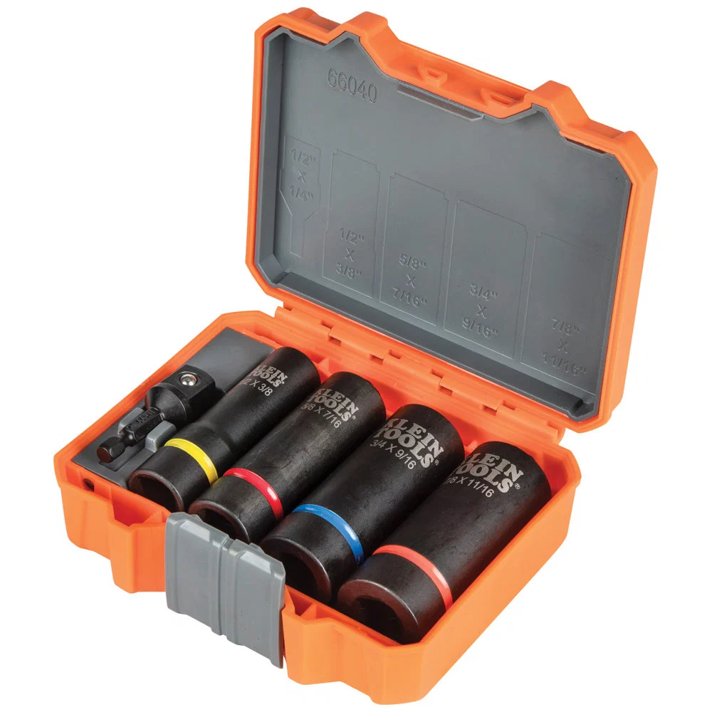 Reliable Klein 2-in-1 Impact Socket Set 12-Point 5-Piece 66040 Dependable