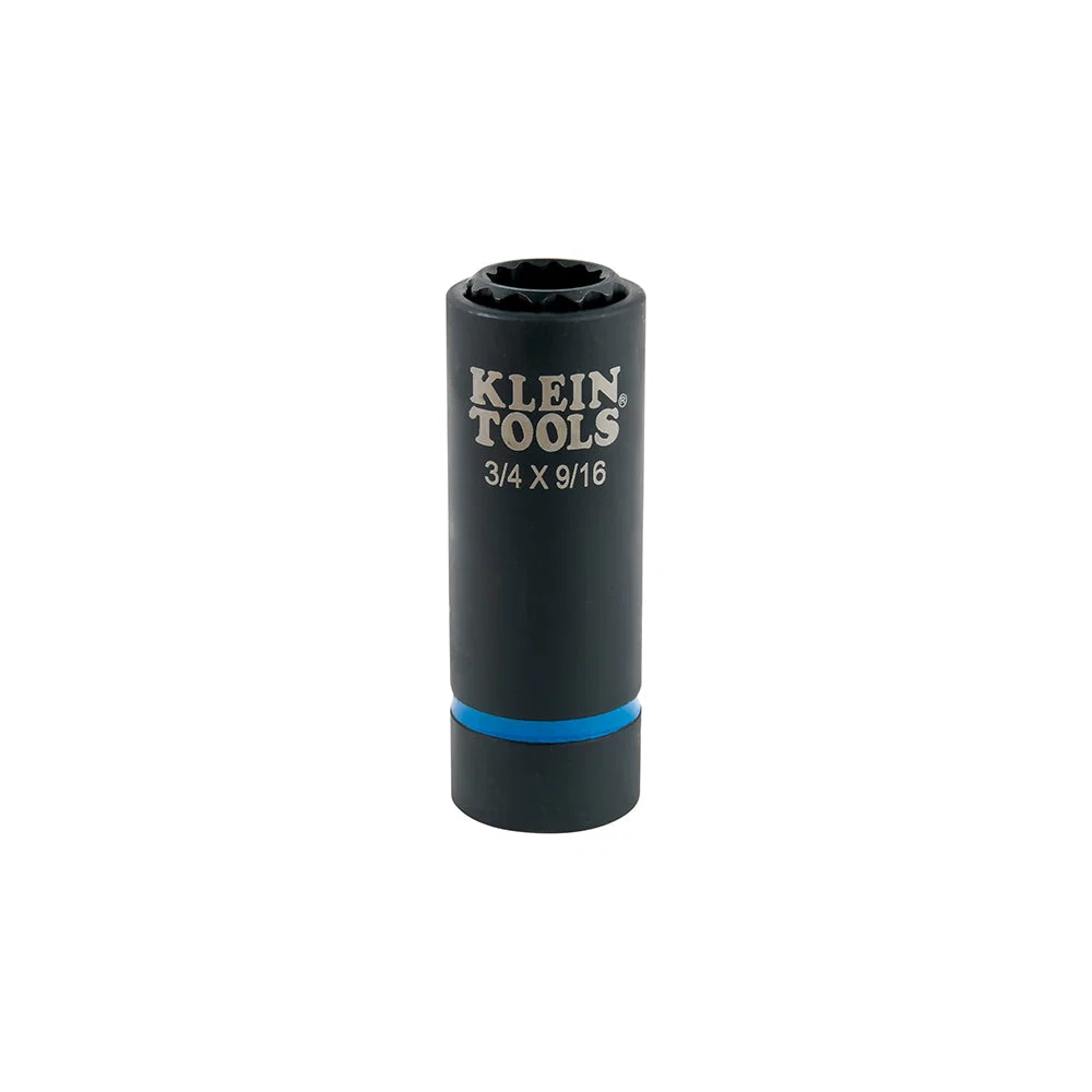 Natural Klein 2-in-1 Impact Socket 12-Point 3 4 and 9 16-Inch 66001 Fine