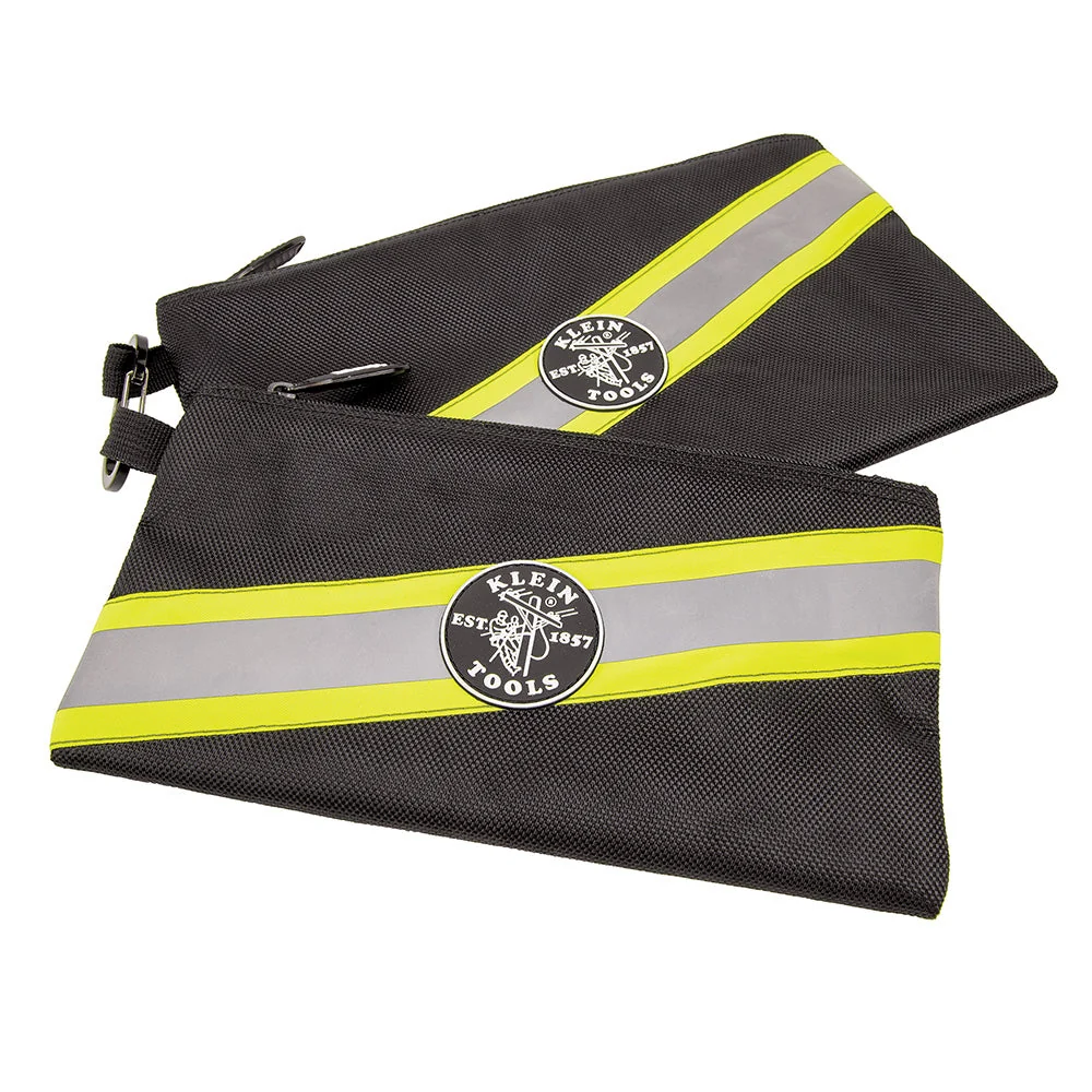 Carefully Designed Klein Zipper Bags High Visibility Tool Pouches 2-Pack 55599 Detailed