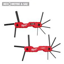 Organic Milwaukee 2PC 17-Key Folding Hex Key Sets – SAE Metric 48-22-2183 Lightweight