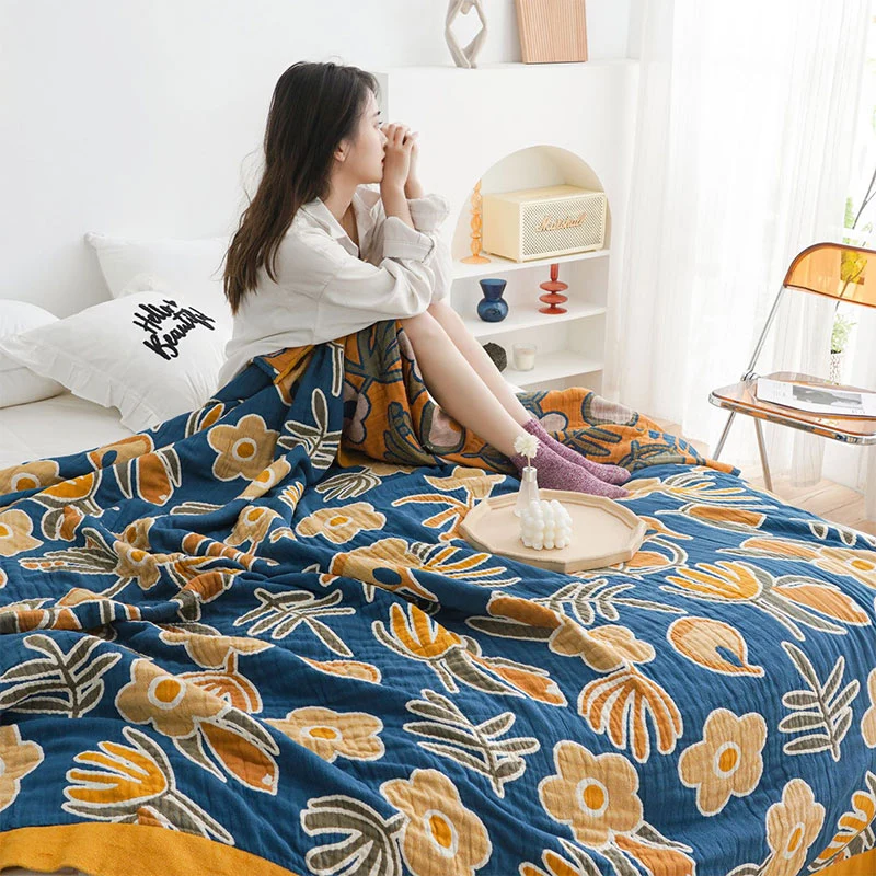 Unique Ownkoti Flower Print Cotton Double-Sided Quilt Verified