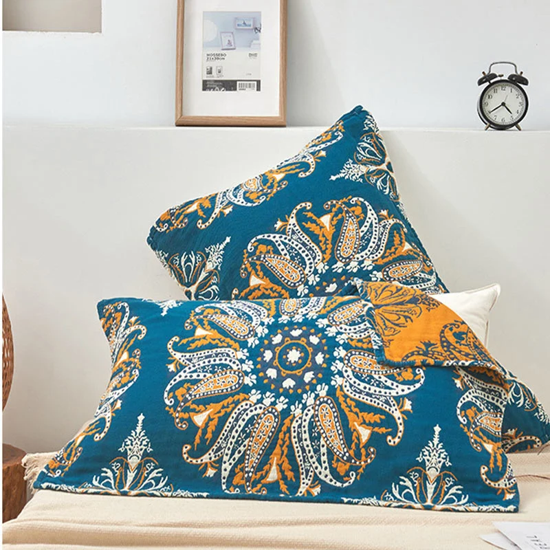 Casual Ownkoti Bohemian Cotton Flower Pillow Towel 2PCS Fine