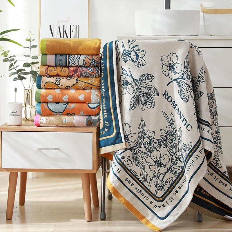 Healthy Ownkoti Flower Mixed Color Reversible Bath Towel Optimized