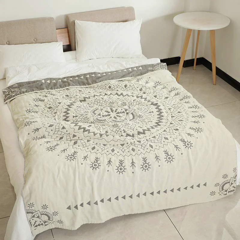 Verified Ownkoti Chic Mandala Reversible Flower Cotton Quilt Prestigious
