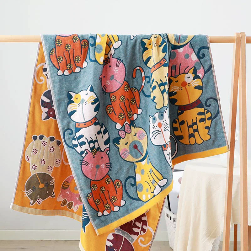 Healthy Ownkoti Cat Cotton Bath Towel Baby Blanket Pure