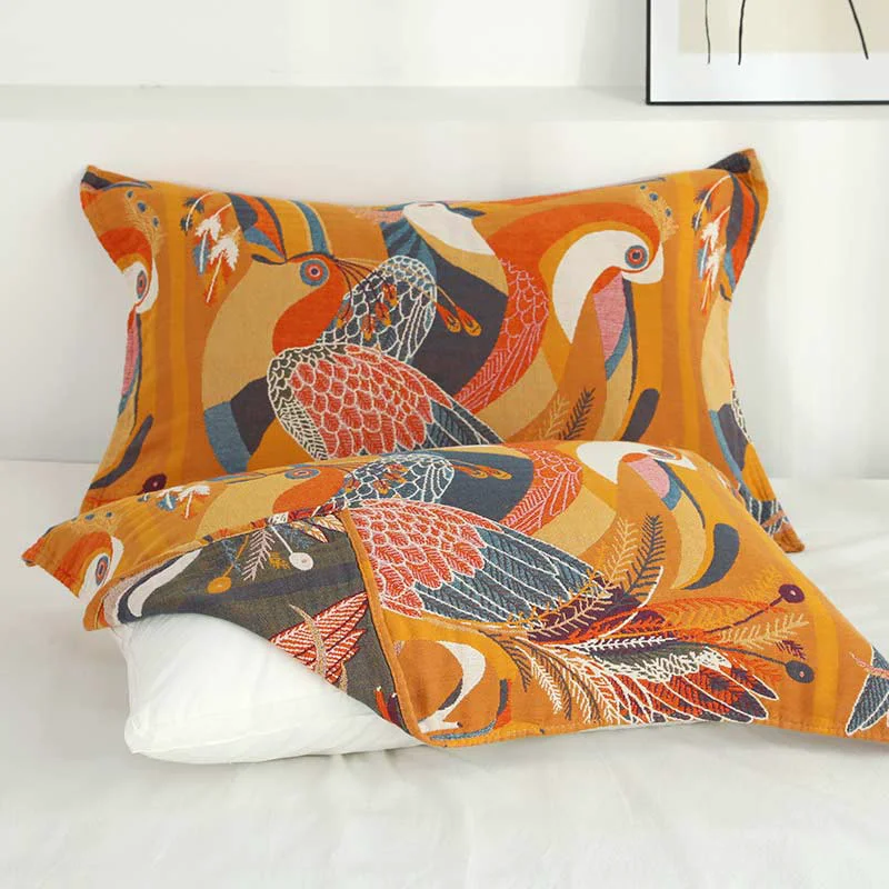 Prestigious Ownkoti Oriole Bird Cotton Soft Pillow Towel 2PCS Unique
