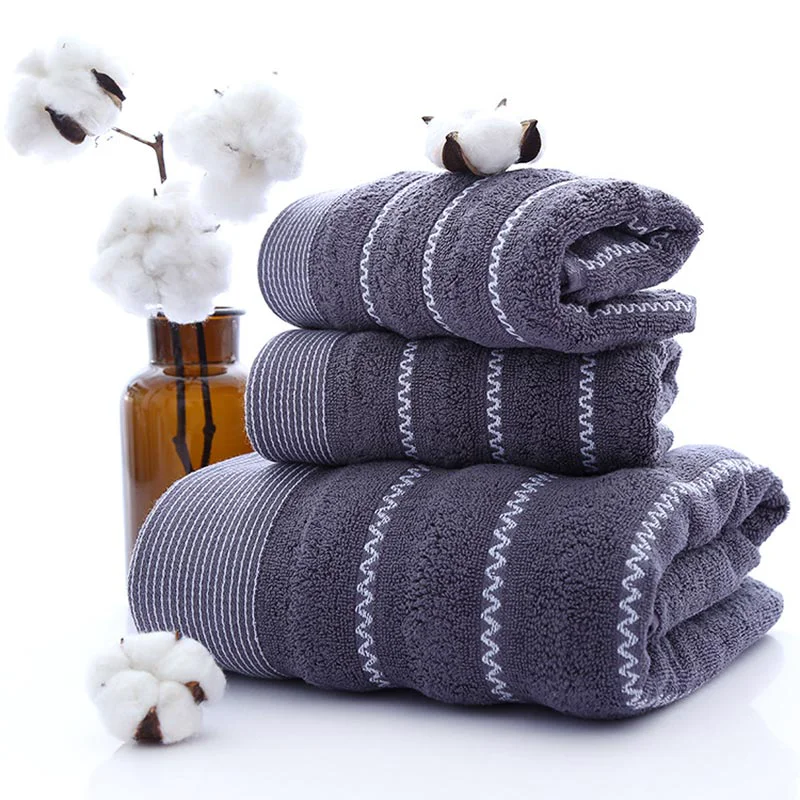 Soft Ownkoti Striped Bath Towel Bathroom Towel Set Outstanding