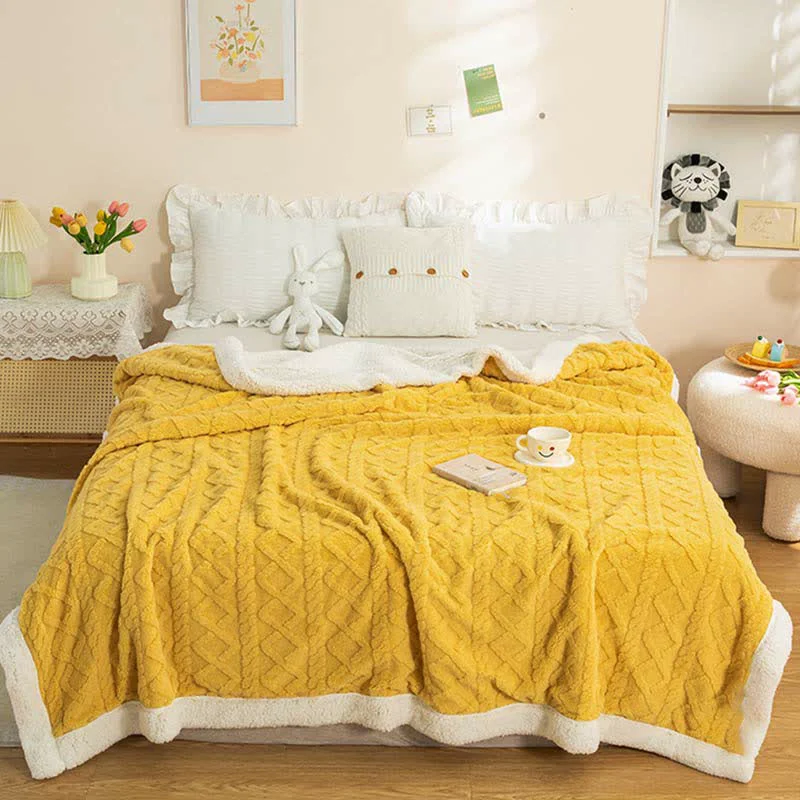 Premium Ownkoti Puffy Cozy Reversible Throw Blanket Lightweight