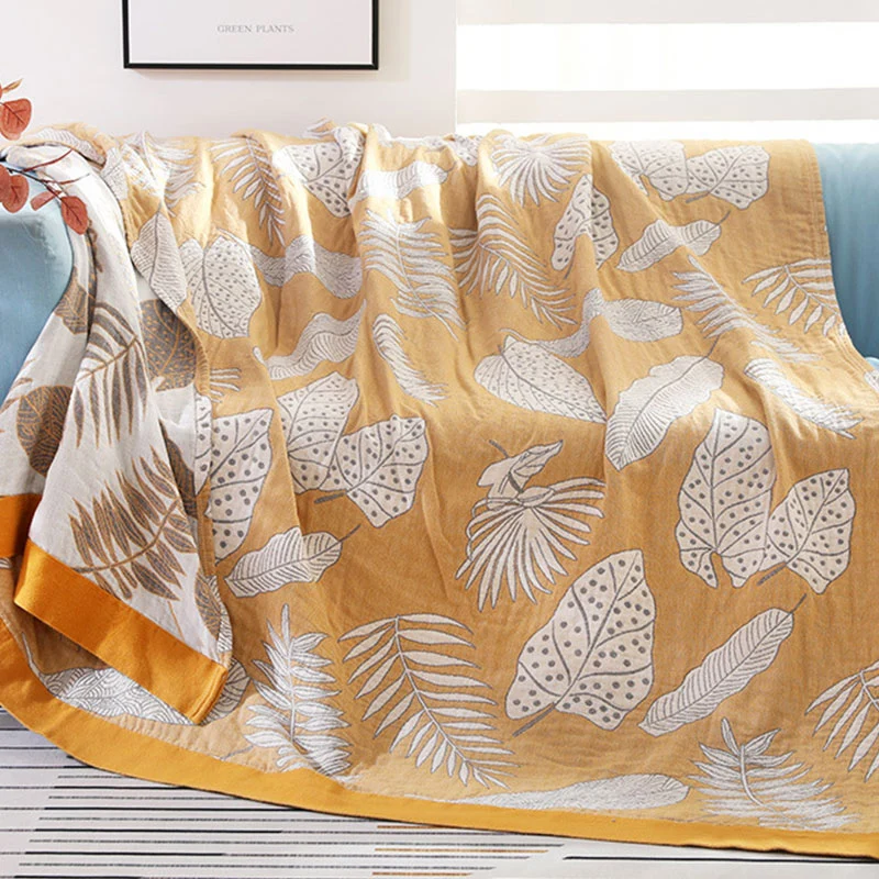 Optimized Ownkoti Pattern Cotton Gauze Soft Reversible Blanket Prestigious