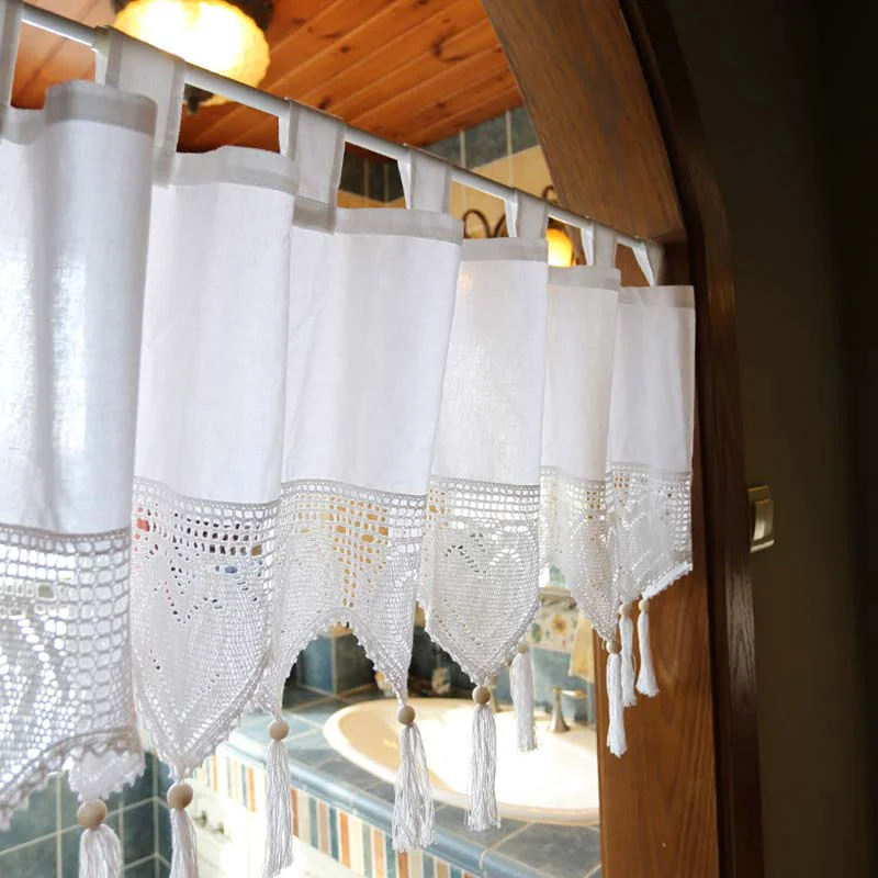 Selected Ownkoti White Cotton Cabinet Curtain Short Curtain Original Design