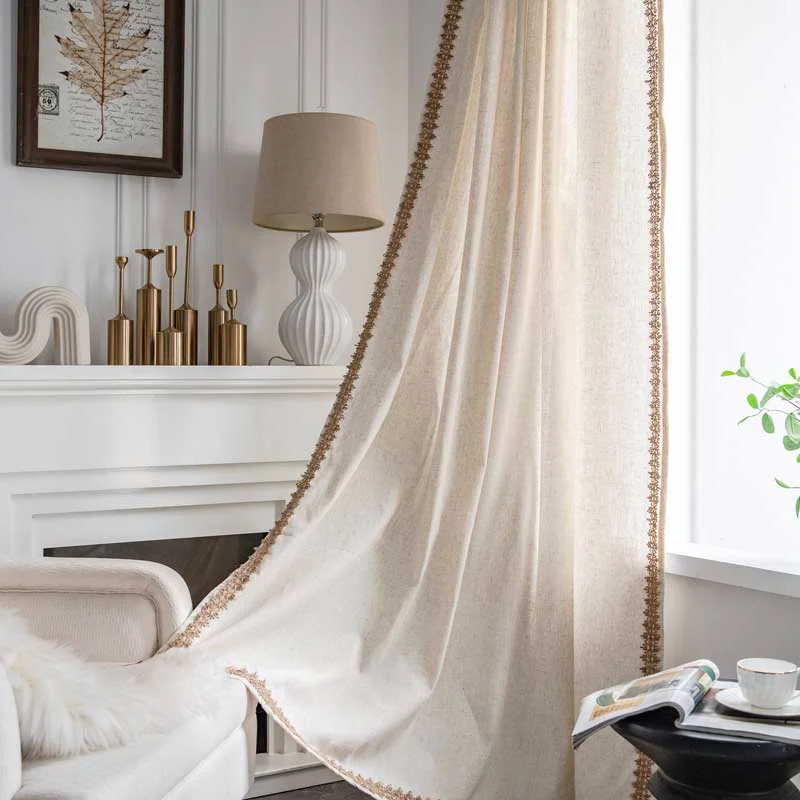 Natural Ownkoti Bohemian Beige Semi-Blackout Curtain Original