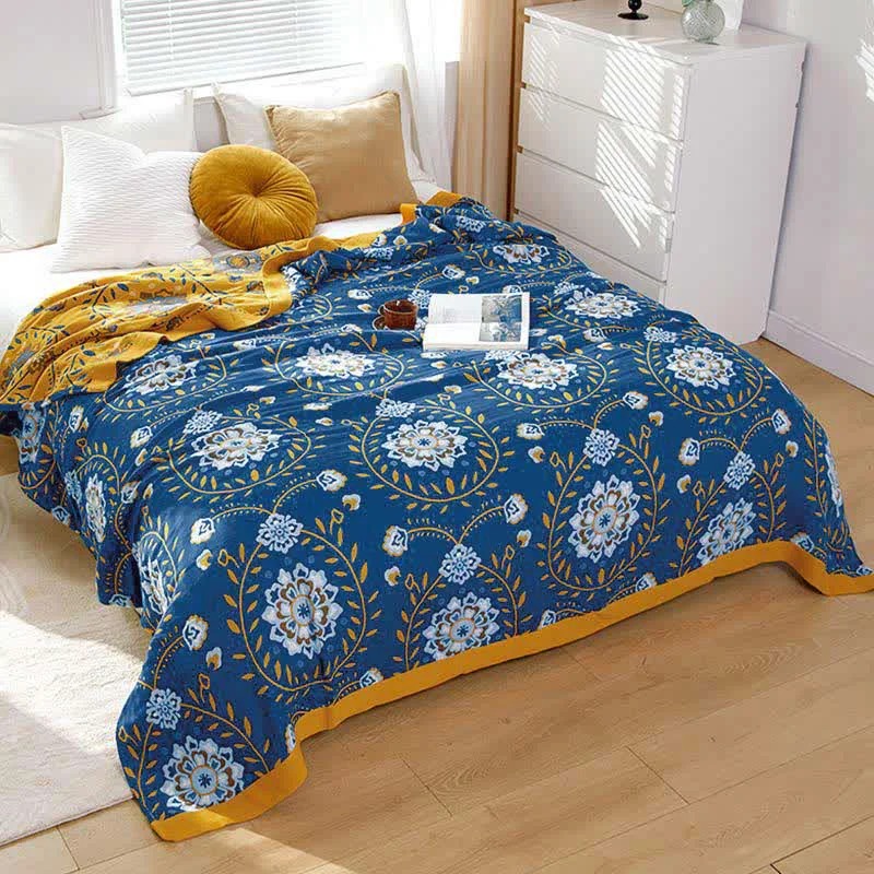 Solid Ownkoti White Color Flower Cotton Double-Side Quilt Smart
