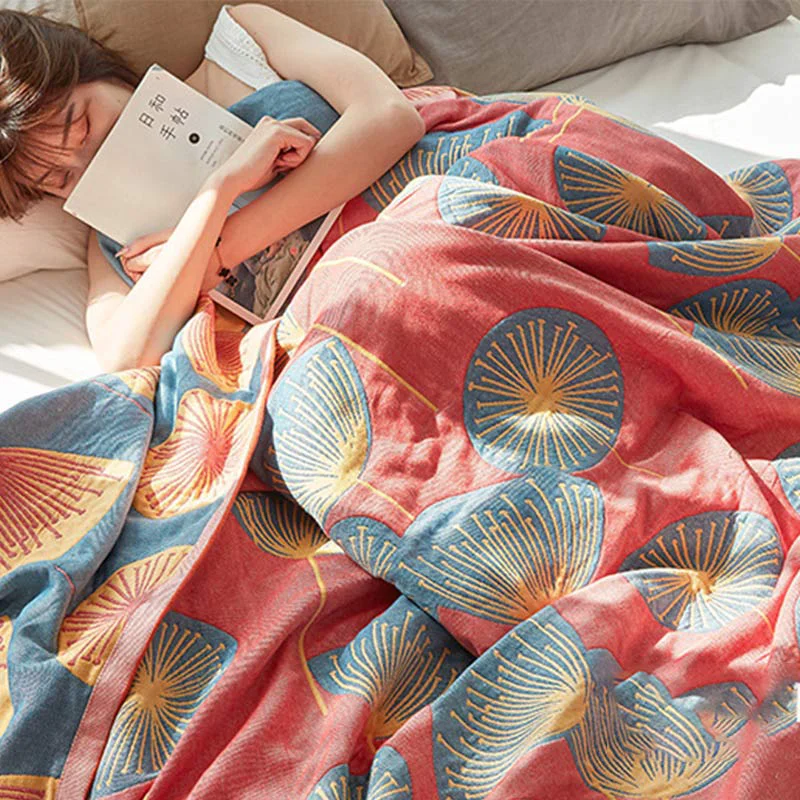 Flexible Ownkoti Dandelion Print Cotton Reversible Quilt Top-Quality