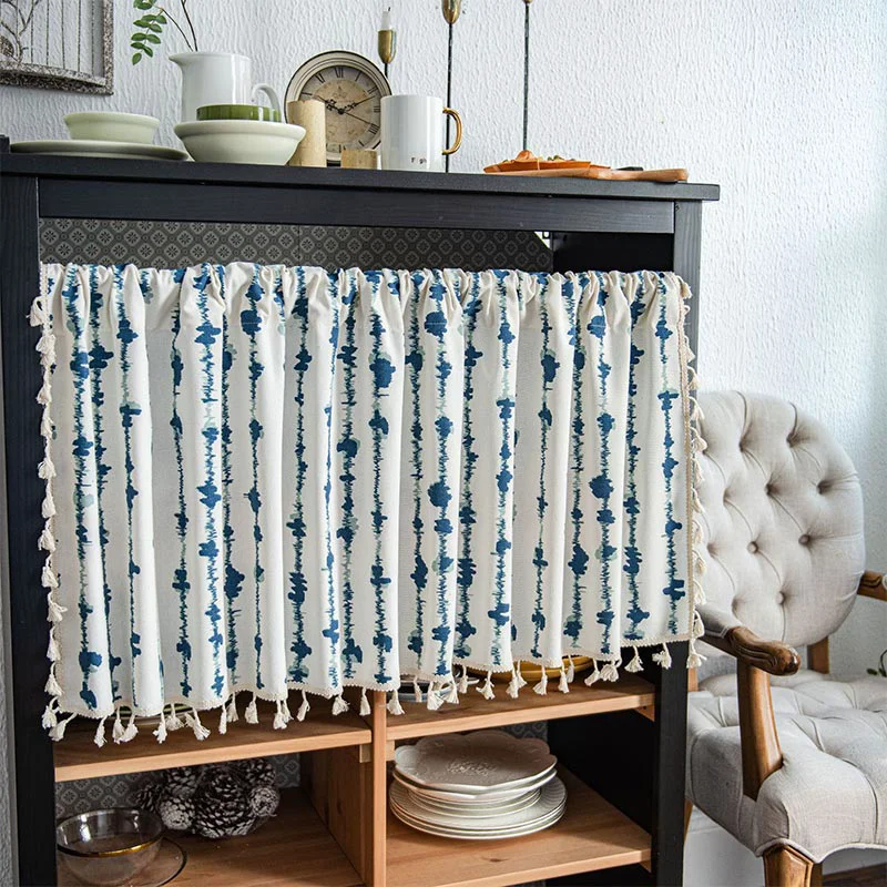 Superior Ownkoti Blue ECG Tassel Cabinet Curtain Secure