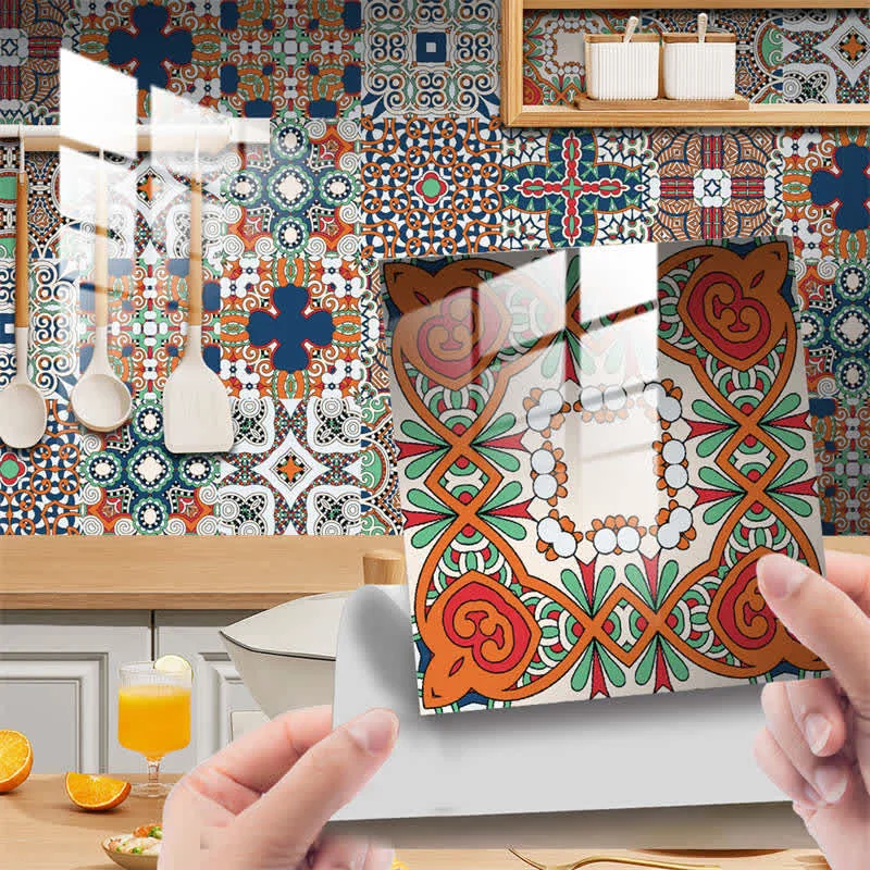 Secure Ownkoti Bohemian Mixed Pattern Wallpaper Wall Sticker 10PCS Natural