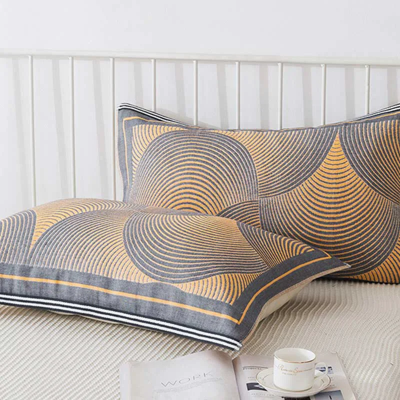 Organic Ownkoti Circle Stripe Breathable Pillow Towel 2PCS High-Performance
