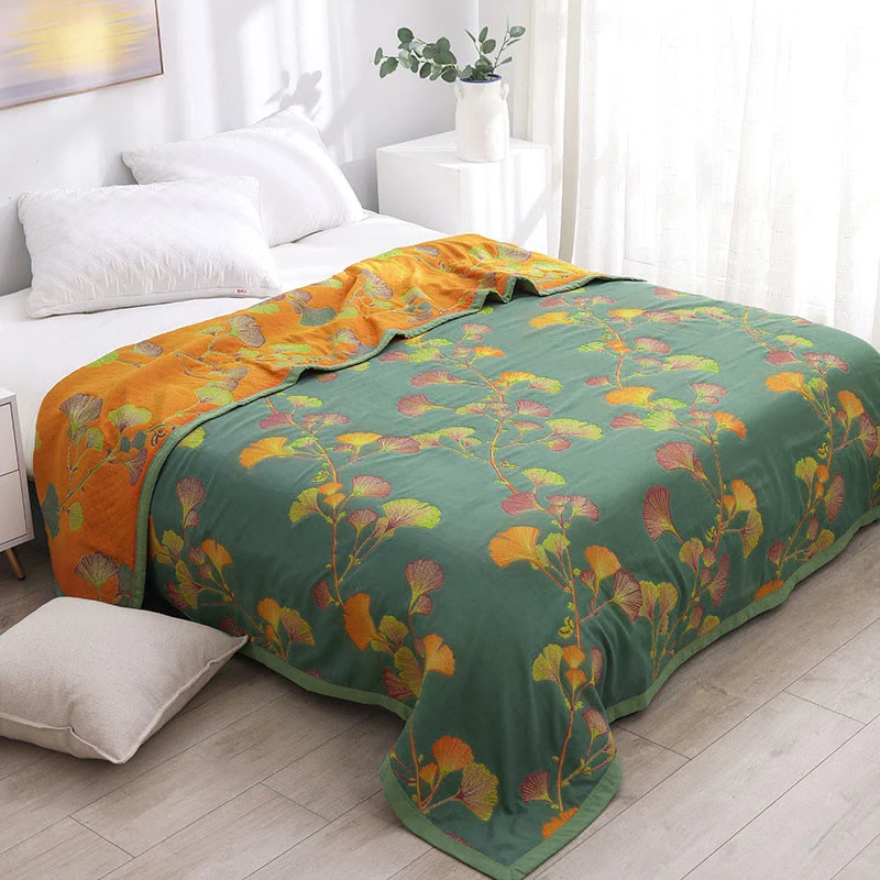 Smooth Cotton Jacquard Fabric Jacquard Bedding Ownkoti Ginkgo Quilt Practical