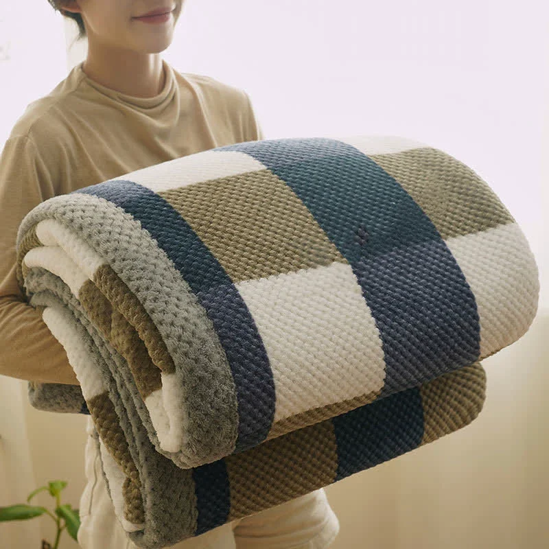 Reusable Ownkoti Plaid Warm Coral Fleece Throw Blanket Exceptional