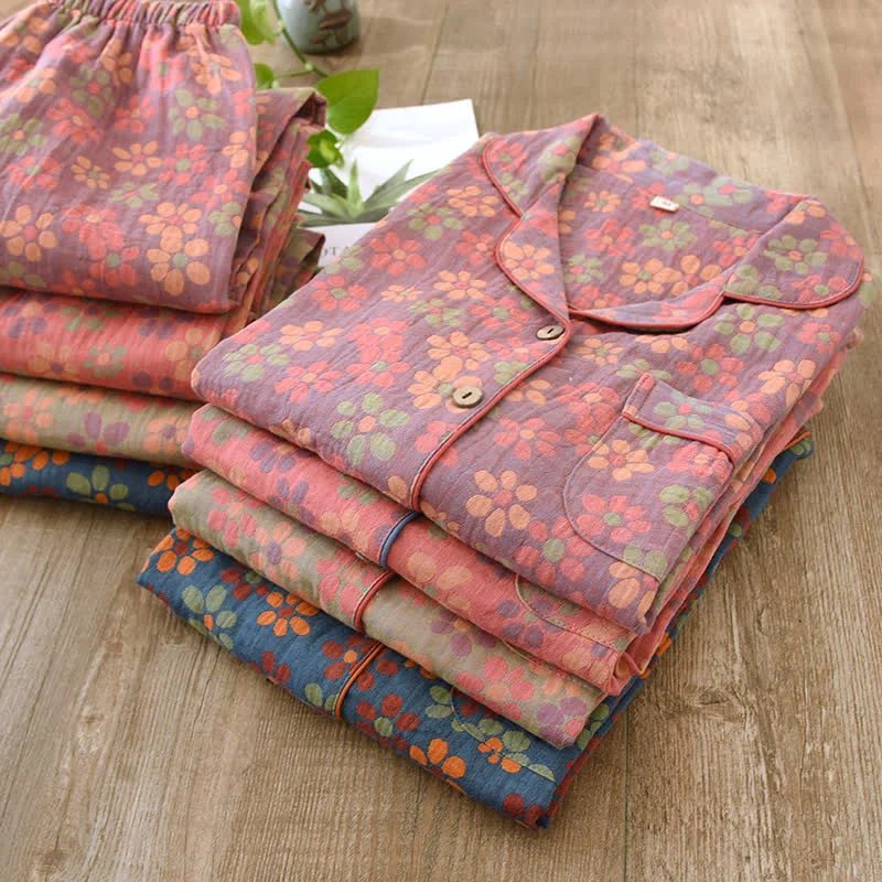 Next-Generation Ownkoti Cotton Gauze Long Sleeves Pajama Set Smooth